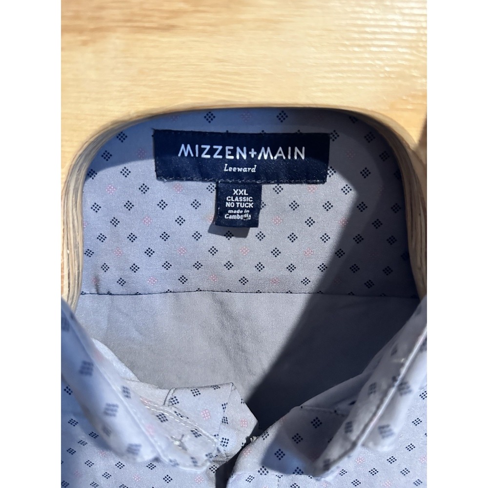 Mizzen+Main Leeward Button Down Shirt Men's XXL Trim Fit Check Performance - Picture 4 of 5